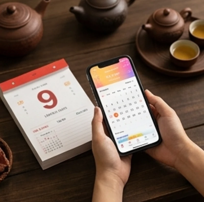 Cách ghi ngày tháng trong văn khấn: Công thức điền và mẫu chuẩn 2 Gia chủ đối chiếu ngày âm lịch trên điện thoại di động với bài văn khấn mẫu để điền thông tin