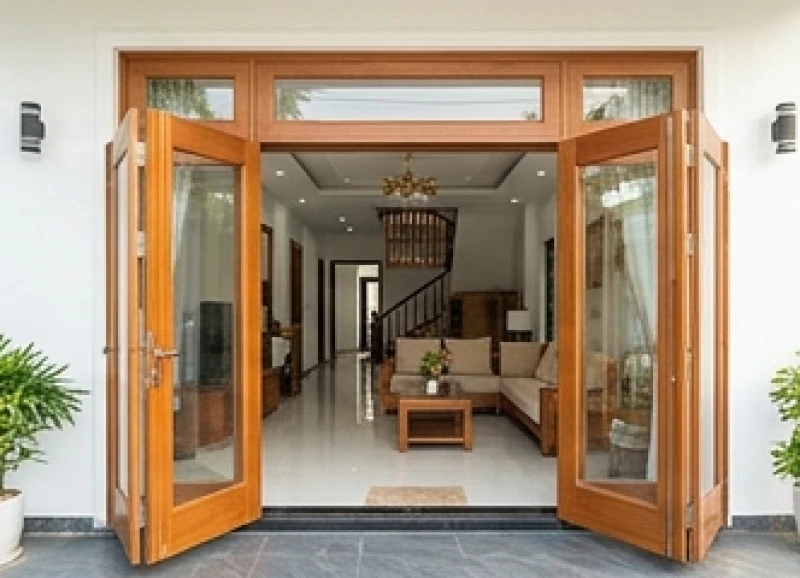 Hướng cửa chính hợp tuổi Thân: Kích thước Lỗ Ban & Hóa giải 10 Cửa chính 4 cánh mở rộng sang hai bên tạo khoảng thông thủy lớn cho nhà phố
