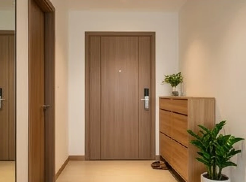 Mệnh Hỏa Hợp Hướng Nào: Tra Cung Phi Nam Nữ Và Cách Hóa Giải 4 Khu vực cửa ra vào của một căn hộ chung cư được chiếu sáng ấm áp và bày trí gọn gàng