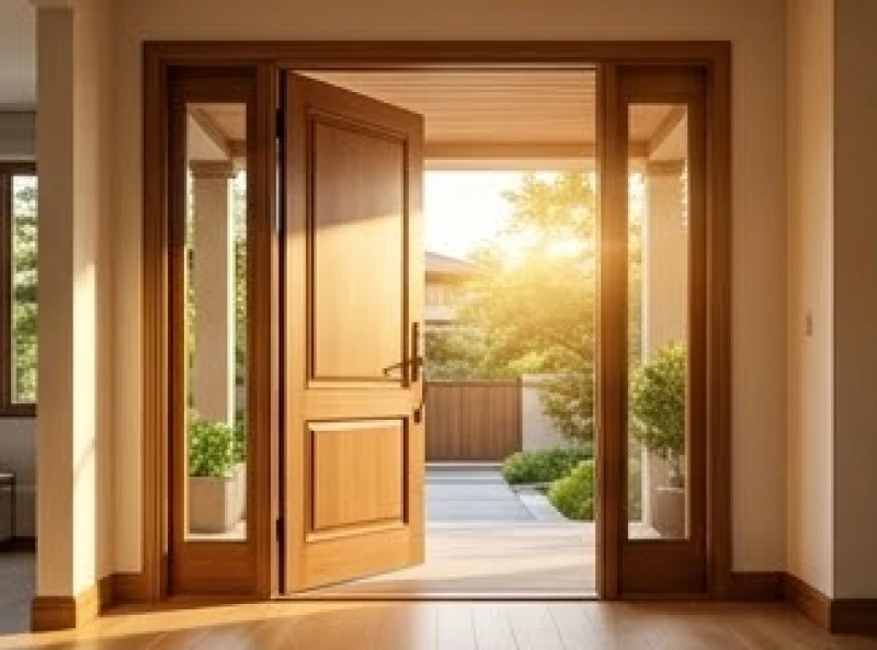 Hướng Sinh Khí là gì: Ý nghĩa, cách tính và mẹo hóa giải 4 Cửa chính bằng gỗ của ngôi nhà mở rộng để đón nguồn ánh sáng tự nhiên rực rỡ