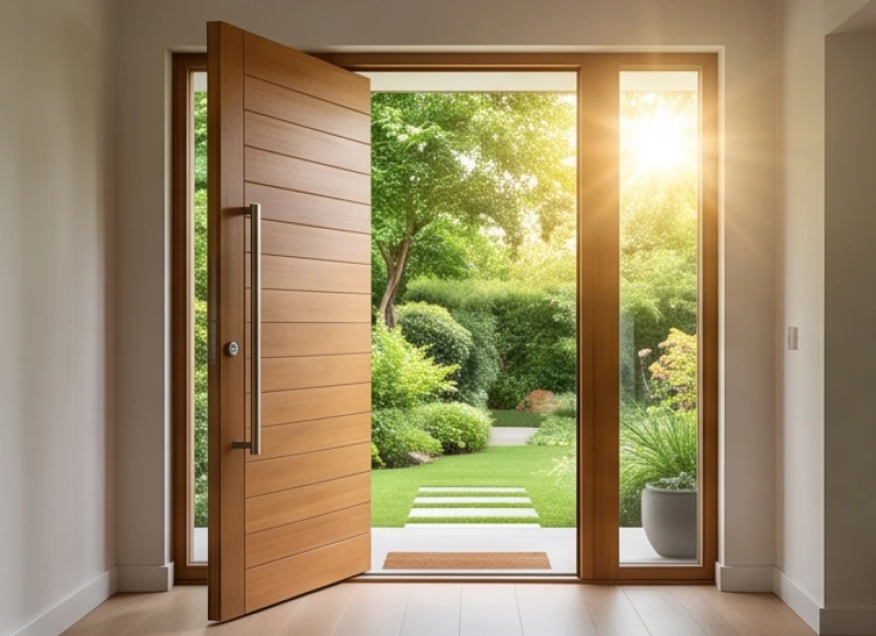 Thiết kế cửa chính hướng đón sinh khí thiên nhiên cho ngôi nhà