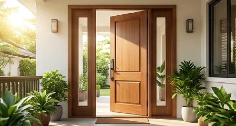 Ngôi nhà có cửa chính mở ra hướng Đông Nam đón ánh nắng ban mai rực rỡ và luồng sinh khí ấm áp