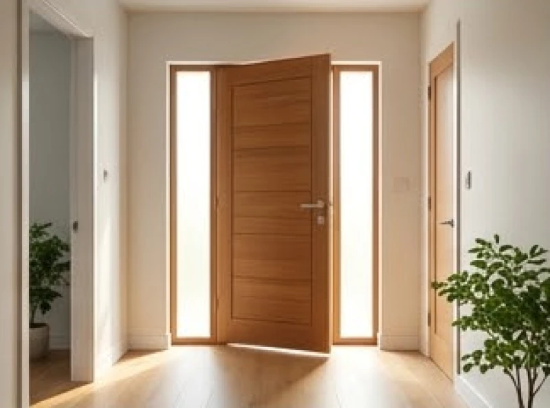 Khu vực sảnh cửa chính rộng rãi không bị đồ đạc che chắn giúp đón vượng khí