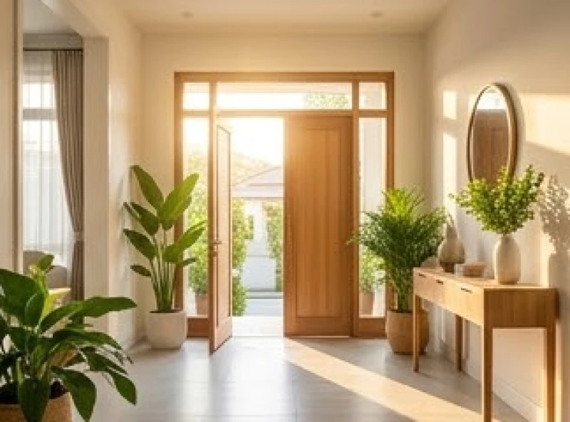Hướng cửa chính hợp tuổi Ngọ: tra cứu Nam Nữ và cách hóa giải 2 Lối vào nhà sáng sủa với ánh nắng chiếu rọi tượng trưng cho hướng Sinh Khí vượng tài lộc