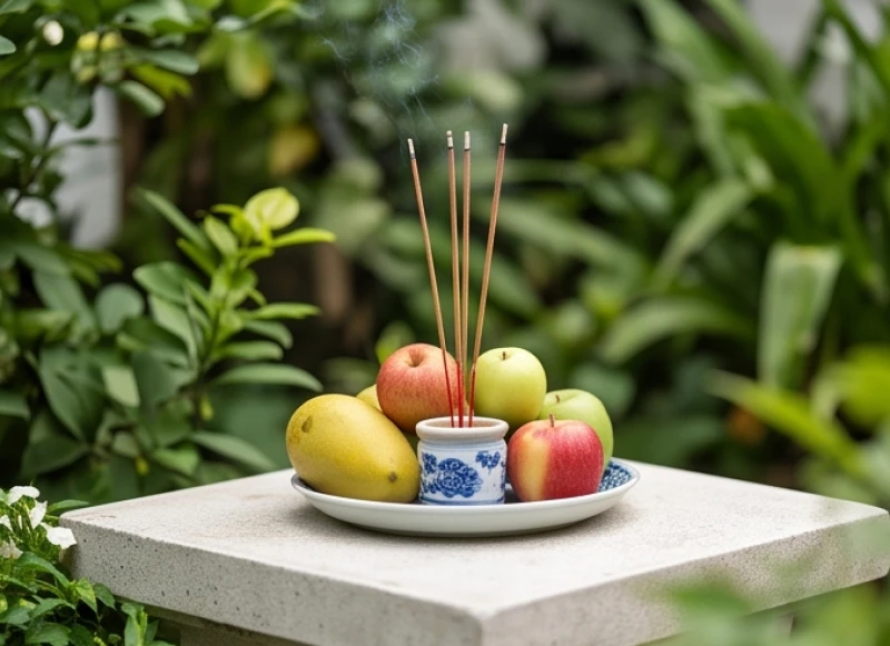 Văn khấn cúng 100 ngày chuẩn truyền thống và quy trình hành lễ 10 Khói hương bay nghi ngút bên cạnh phần mộ được dọn dẹp sạch sẽ và bày biện đĩa hoa quả nhỏ