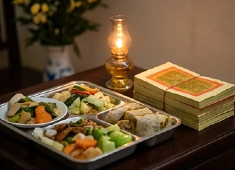 Văn khấn đốt vàng mã cho người mất: bài khấn chuẩn và trình tự nghi lễ 8 Mâm cơm chay cúng thất tuần 49 ngày cùng nhang đèn và tập tiền vàng mã đặt trang trọng