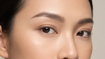 Khuôn mặt người châu Á với hàng lông mày thanh tú làm nổi bật cung huynh đệ trên khuôn mặt