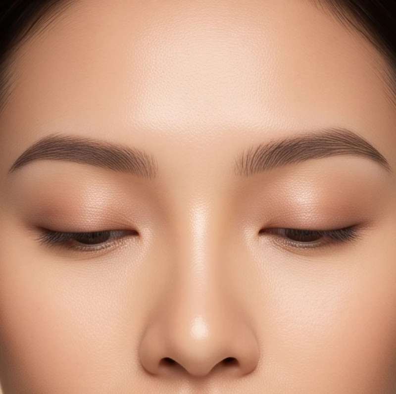 Cận cảnh vùng ấn đường giữa hai đầu lông mày thể hiện rõ thần thái và cung mệnh của con người