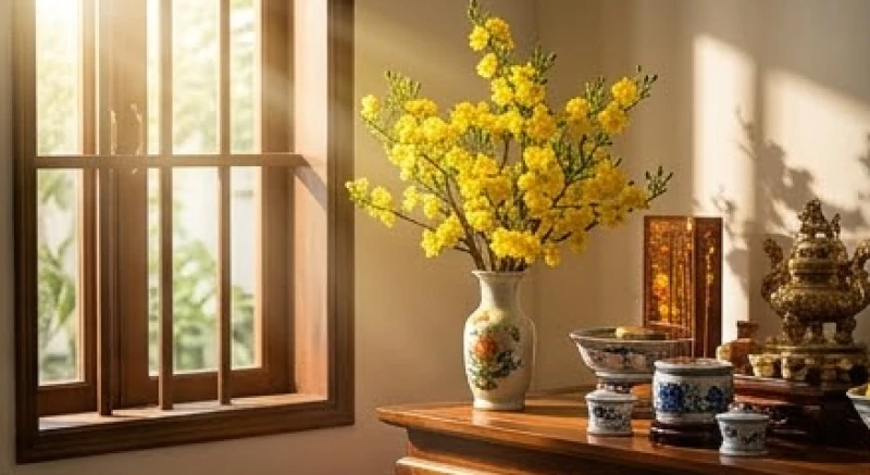 Văn khấn gia tiên mùng 1 Tết: Bài cúng chuẩn và trình tự hạ lễ 2 Ánh nắng ban mai chiếu vào ban thờ gia tiên trong khung giờ hoàng đạo buổi sáng mùng 1 Tết mang lại vượng khí