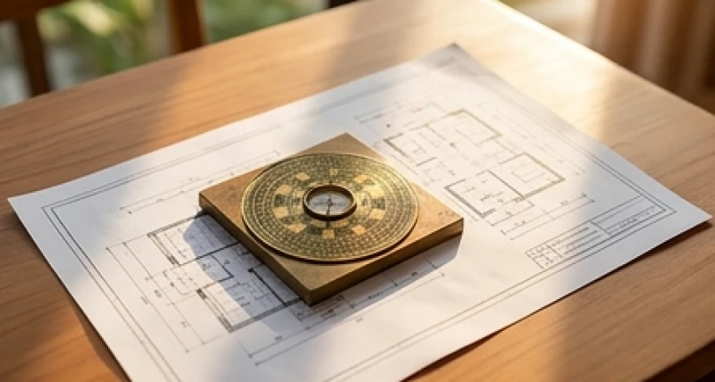 Sơ đồ bát quái phong thủy kết hợp la bàn hiển thị các hướng tốt xấu ứng với cung phi tuổi Tý