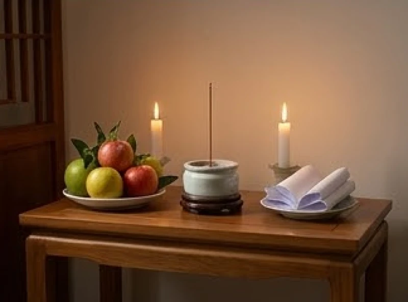 Chuẩn bị mâm lễ tinh sạch và bài vị để thực hiện nghi thức hóa giải sao Thái Bạch