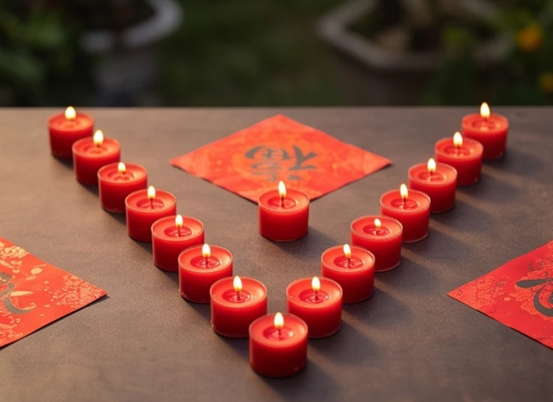 Tử vi tuổi Kỷ Mão 1999 năm 2027: Trình tự cúng sao và mượn tuổi 7 Mâm lễ cúng sao Vân Hớn với mười lăm ngọn nến đỏ rực hướng về phía chính Nam