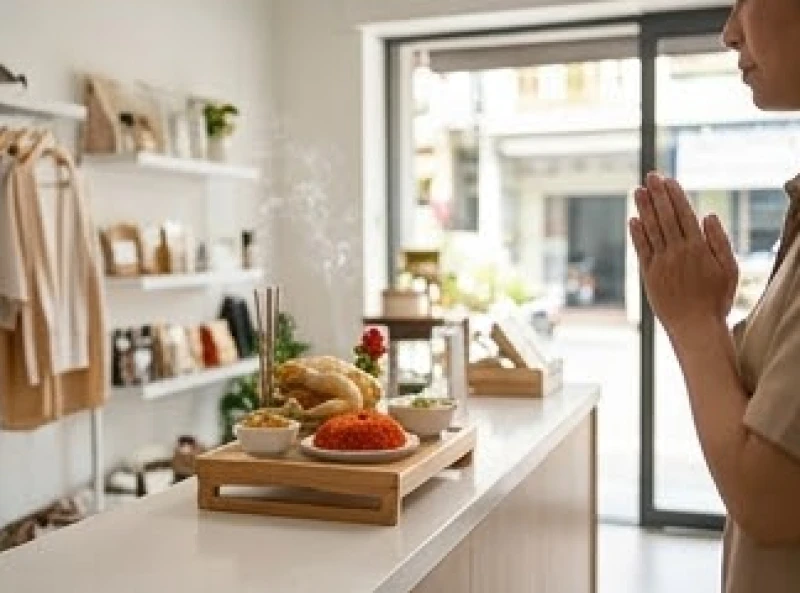 Lễ cúng rước thần bếp và cầu tài lộc tại cơ sở kinh doanh, cửa hàng