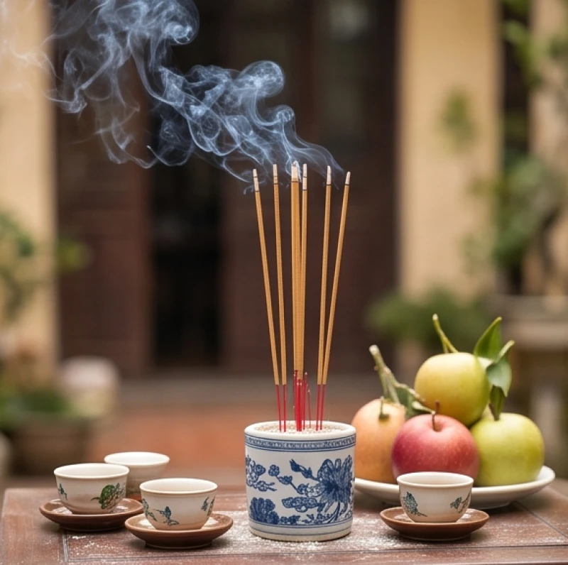 Văn khấn tất niên chiều 30 Tết: Bài cúng chuẩn và nghi thức hạ lễ 5 Mâm cúng thần linh ngoài sân với hương khói nghi ngút để nghênh đón quan Thái Tuế và tạ ơn quan Hành khiển