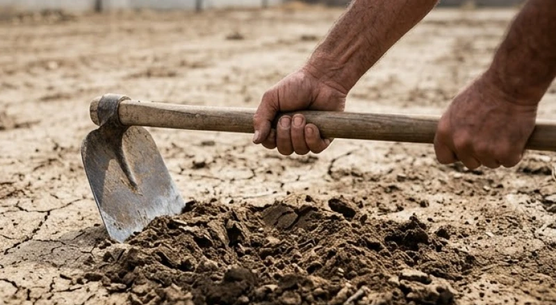 Người đàn ông bổ nhát cuốc đầu tiên xuống nền đất để chính thức khởi công