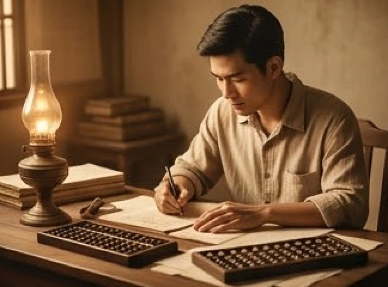 Người đàn ông trung niên cần mẫn làm việc tượng trưng cho quá trình tích lũy tài sản thời tuổi trẻ