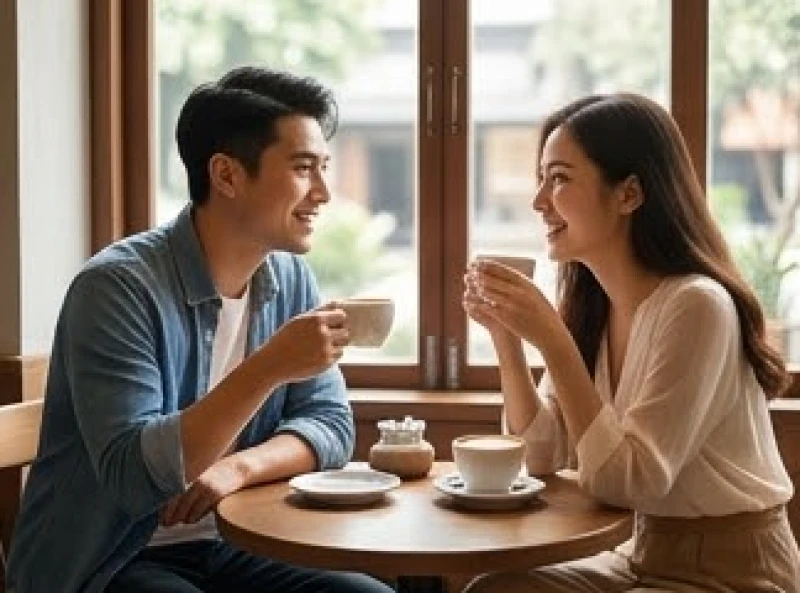 Tình duyên tuổi Dậu năm 2027: Tháng cát hỷ và hóa giải gia đạo 2 Nam nữ thanh niên độc thân đang trò chuyện vui vẻ tại quán cà phê trong lần hẹn hò đầu tiên