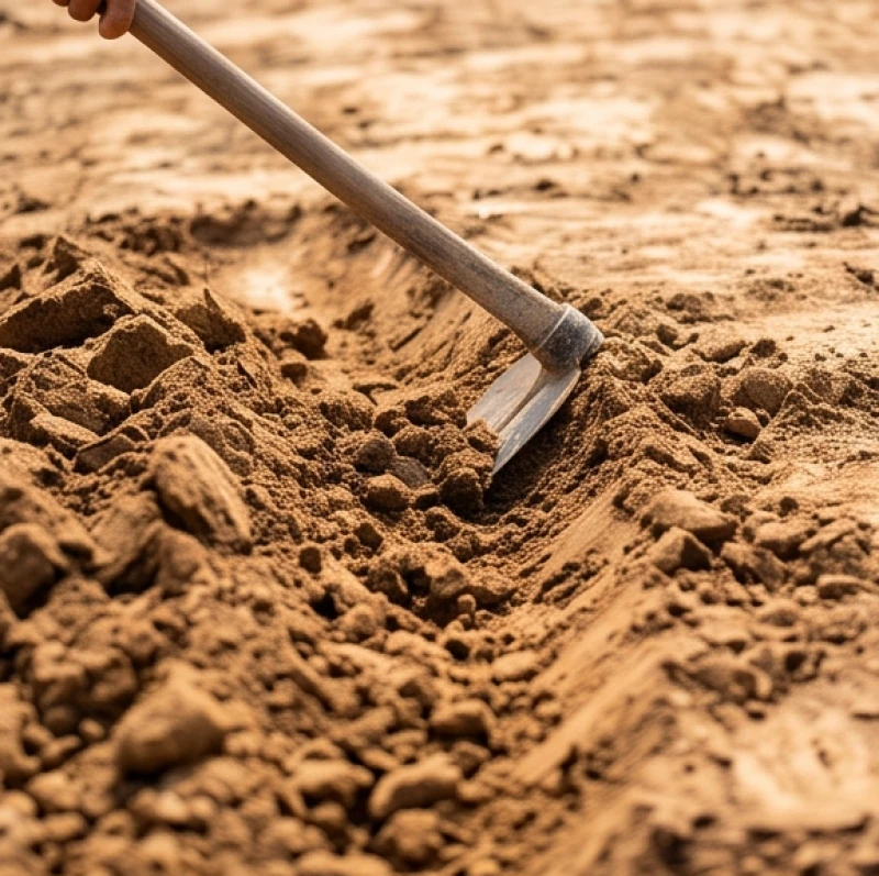 Vết cuốc dứt khoát trên mặt đất sau khi hoàn thành 5 nhát cuốc tượng trưng cho ngũ hành
