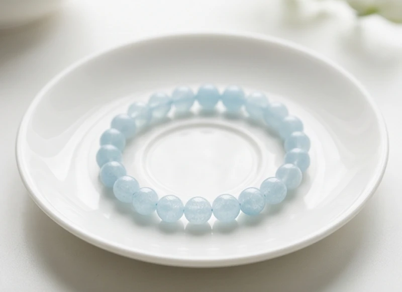 Vòng tay đá Aquamarine màu xanh nước biển trong vắt tỏa ra năng lượng thanh mát và êm dịu