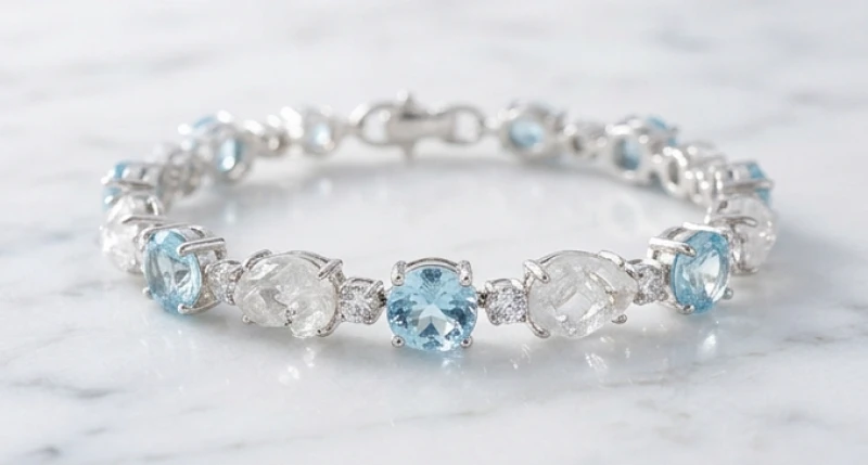 Vòng tay đá Aquamarine thanh khiết giúp nữ giới tuổi Bính Tý 1996 thu hút tài lộc