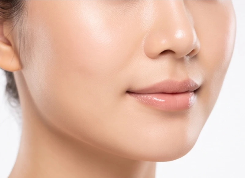 Vùng da mặt và cằm sáng mịn đều màu sau khi điều trị sắc tố thành công