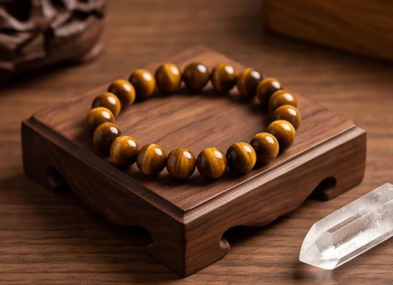 Chuỗi vòng tay đá mắt hổ vàng nâu mang đến sự uy dũng và minh mẫn cho nam gia chủ tuổi Mậu Tý