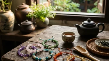Bộ sưu tập vòng tay và đá phong thủy cho tuổi tý với các màu sắc tương sinh theo ngũ hành giúp thu hút vượng khí