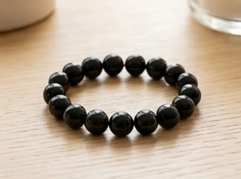 Chuỗi hạt đá Obsidian đen tuyền bóng bẩy giúp xua tan tạp khí và bảo vệ bình an