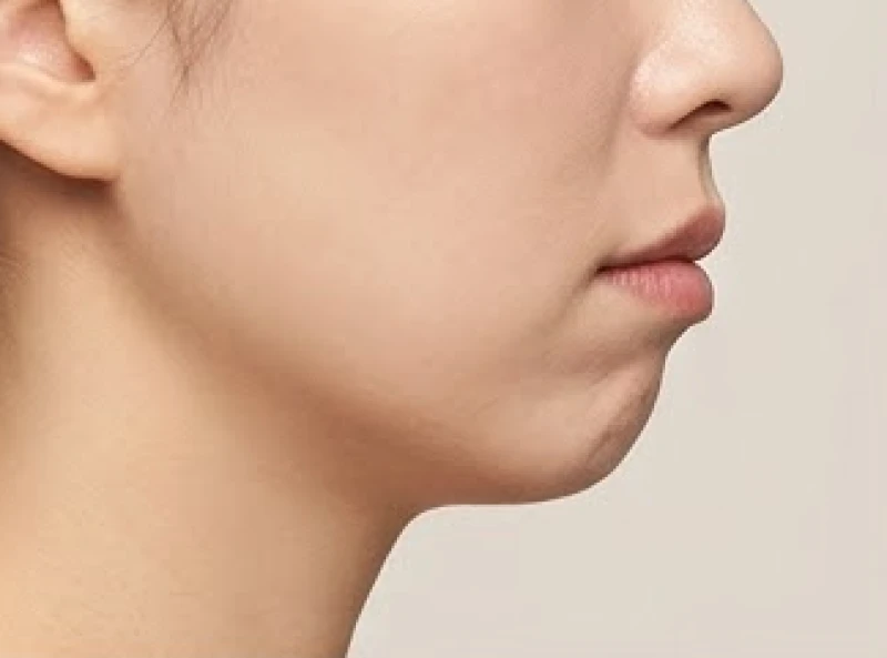 Cấu trúc xương hàm dưới phát triển kém khiến đỉnh cằm lùi sâu so với môi và mũi