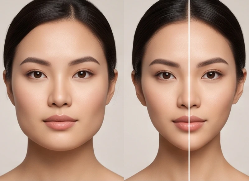 Cấu trúc xương hàm và vầng trán tạo nên đặc điểm tướng mặt tam giác sắc nét ở cả hai biến thể xuôi và ngược