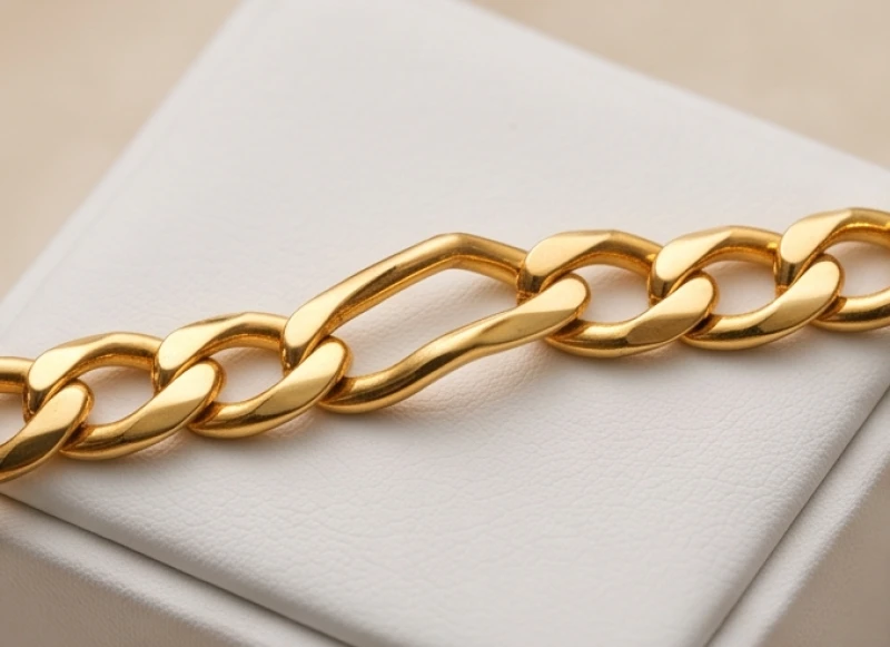 Mắt xích vòng tay vàng 24K bị kéo giãn dài và biến dạng do chịu tác động lực