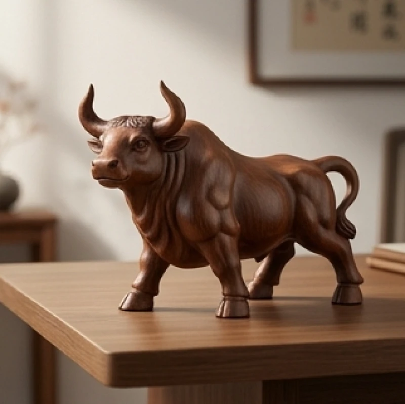 Tuổi Sửu Sinh Năm Bao Nhiêu: Bảng Tra Tuổi Mụ Và Ngũ Hành 2 Hình tượng con trâu điêu khắc bằng gỗ trắc mang vẻ đẹp kiên định đại diện cho nét tính cách đặc trưng của tuổi Sửu