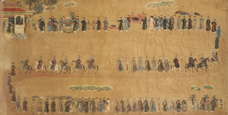 Tranh vẽ cảnh đám cưới thập niên 1900, tạm đoán bối cảnh ở miền nam. (Ảnh: gazette-drouot.com)