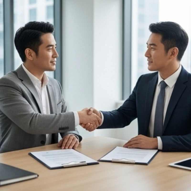Nhảy mũi ở nam là điềm gì: Giải mã chi tiết theo số lần và khung giờ 2 Hai người đàn ông bắt tay đàm phán hợp đồng thành công sau khi nhận được tín hiệu may mắn