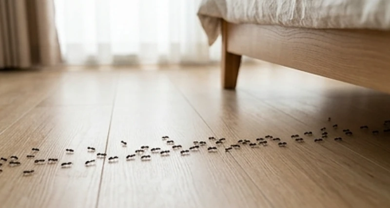 Kiến bò lên giường là điềm gì: Giải mã ngày đêm & mẹo đuổi an toàn 2 Đàn kiến đen di chuyển ồ ạt trên mặt sàn mang theo thông điệp phong thủy nhắc nhở về các mâu thuẫn gia đình