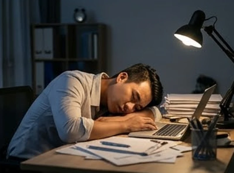 Mơ thấy vợ đi lấy chồng: Giải mã tâm lý & điềm báo theo bối cảnh 4 Người chồng mệt mỏi ngủ gục trên bàn làm việc đầy giấy tờ vào đêm muộn tĩnh lặng