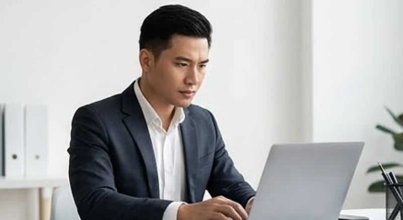 Nốt ruồi sau tai nam: Luận giải tướng số và khi nào cần tẩy 3 Nam giới đang tập trung làm việc bên máy tính thể hiện tham vọng và chí tiến thủ trong sự nghiệp