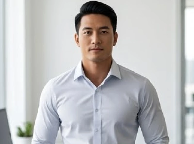 Nam giới mặc áo sơ mi công sở với dáng cổ vững chãi thể hiện sự quyết đoán trong công việc