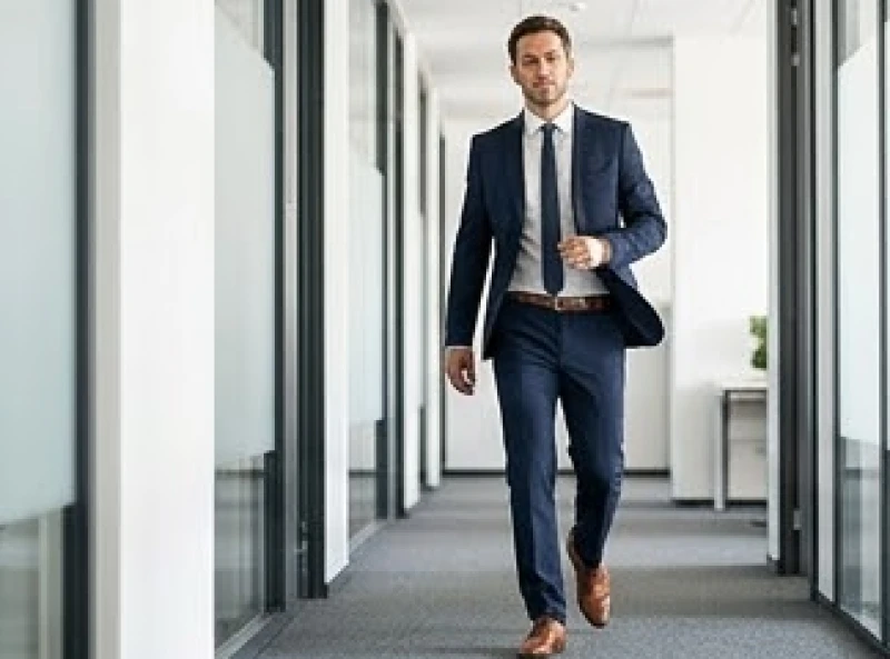 Người đàn ông sải bước vội vã với hai mũi chân xòe rộng mang nét tướng đi chân chữ bát