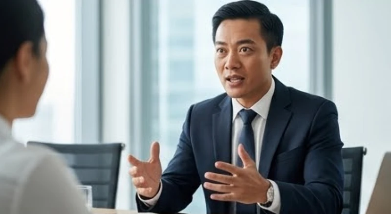 Nam giới sở hữu đôi mắt lồi đang tranh luận mạnh mẽ và thể hiện sự quyết đoán trong môi trường công sở