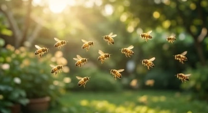 Hàng ngàn con ong bay lượn hiền hòa tượng trưng cho sự hỗ trợ vững chắc khi mơ thấy ong vàng