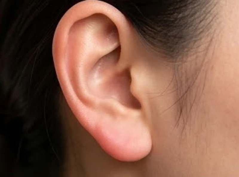 Kiểm tra độ dày dái tai và màu sắc da hồng hào tự nhiên trên khuôn mặt nguyên bản