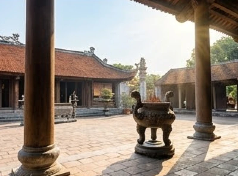 Văn khấn Đền Đông Cuông: Trình tự dâng lễ và bài cúng từng ban 4 Khoảng sân đền rộng rãi và yên tĩnh trong một ngày vắng khách hành hương nườm nượp