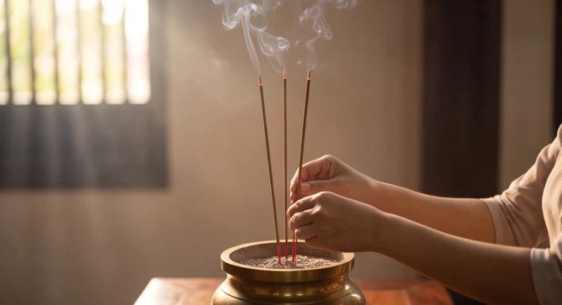 Thắp hương và dâng mâm lễ vào khung giờ hoàng đạo buổi sáng thanh tịnh
