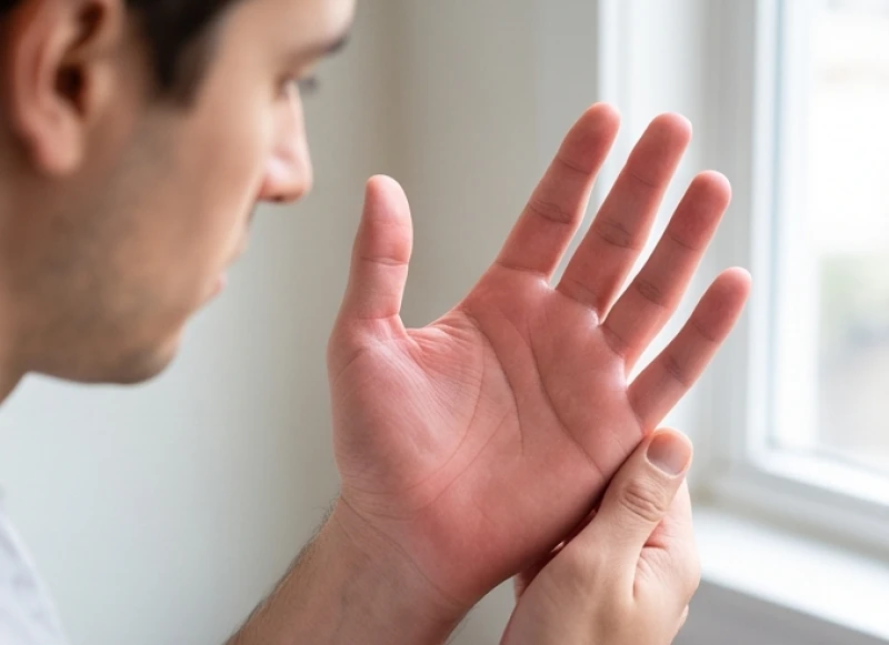 Bàn tay ít đường chỉ tay: Đánh giá tốt xấu và luận giải số mệnh 3 Người đang quan sát lòng bàn tay hồng hào với các đường chỉ nét rõ, đánh giá vận mệnh đại cát