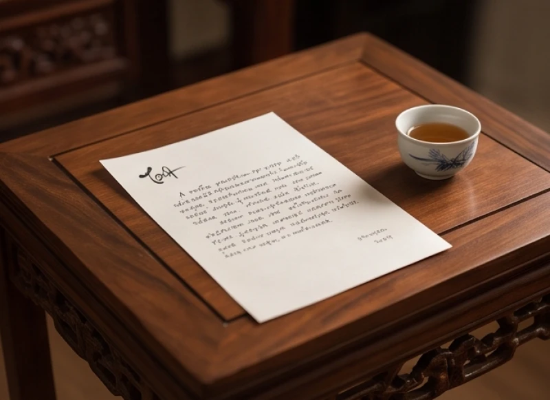 Tờ giấy ghi chú danh xưng và thông tin người mất được viết cẩn thận đặt ngay ngắn bên cạnh mâm cúng