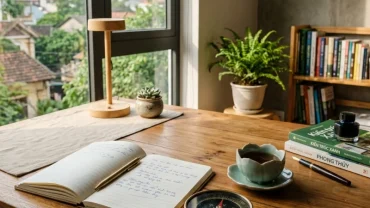 Góc học tập bài trí chuẩn phong thủy giúp cha mẹ biết đặt bàn học hướng nào cho trẻ tuổi hợi đón sao Văn Xương
