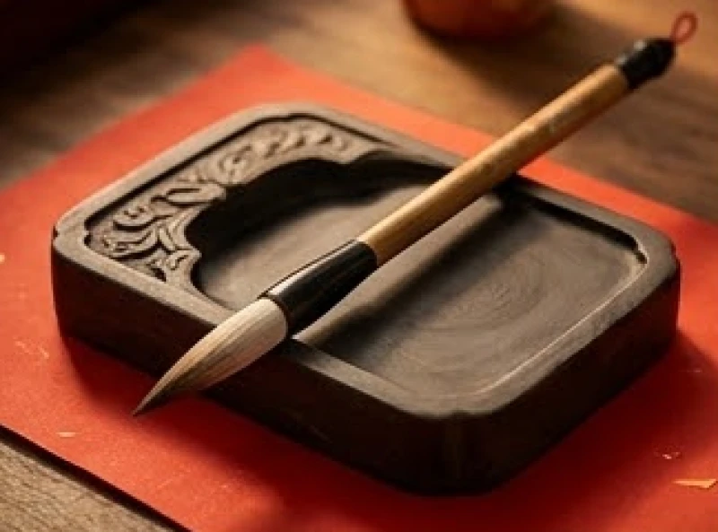 Bút lông và nghiên mực dùng để viết những cái tên thư pháp mang ý nghĩa cát tường