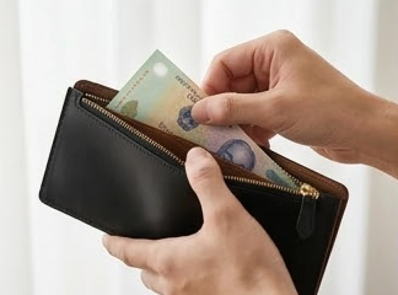 Tờ tiền mệnh giá cao được đặt gọn gàng vào ngăn kín đáo để làm tiền mồi