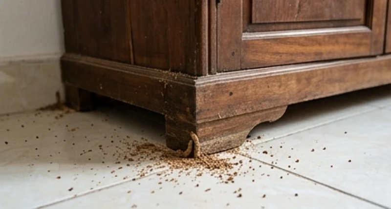 Côn trùng vào nhà là điềm gì: Giải mã điềm báo & cách xử lý 7 Lớp mùn gỗ nhỏ xíu rơi lả tả dưới chân tủ quần áo cảnh báo nguy cơ nhà bị mối xông